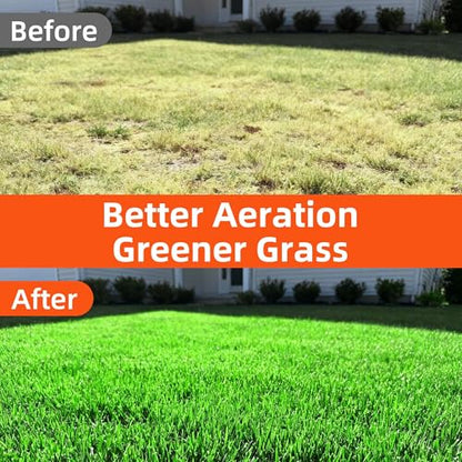 Lawn Aerator with Spring-Loaded Automatic Soil Removal Design
