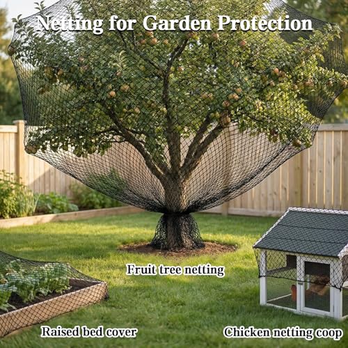 10 x 30 FT Bird Netting,1/2" Mesh Garden Netting,100PCS Zip Ties - size: 10 x 30 FT