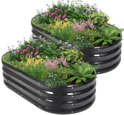 Galvanized Raised Garden Bed Outdoor, 4x2x1ft, 2 Pack, Grey - color: Gray, size: 4×2×1ft (2 Packs)