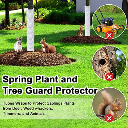 Corrugated Tree Guards, 7pcs Rigid PP Tree Trunk Bark Protectors Sleeve - style: 7Pcs