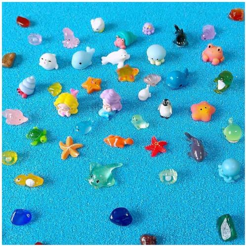 100 Pcs Ocean Mini Resin Animals Figures