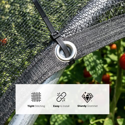 ShadeMart 50% Black Sun Shade Cloth 12' x 24' UV Block for Garden Plants - color: Black, size: 1 2' X 2 4'