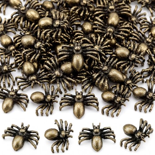Weysat 50 Pcs Mini Bronze Spider Statue, Mini Metal Spider Figurine - style: Spider