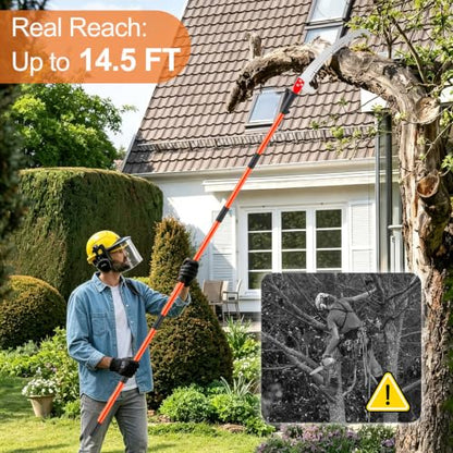 14.5FT Pole Saw for Tree Trimming Extendable Pruning Saw Trimmer