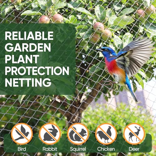 Bird Netting for Garden Protection, 7.5 X 100 FT, Heavy Duty Garden Netting - size: 7.5X100 FT