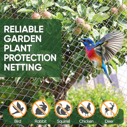 Bird Netting for Garden Protection, 7.5 X 100 FT, Heavy Duty Garden Netting - size: 7.5X100 FT
