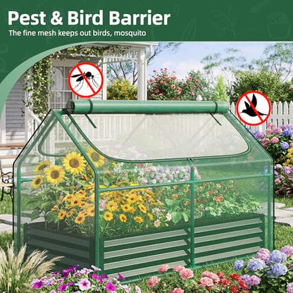 Superlele 4x2x3FT Mini Greenhouse with 2 Large Zipper Doors for Outdoor - style: (Green)-4x2x3Ft