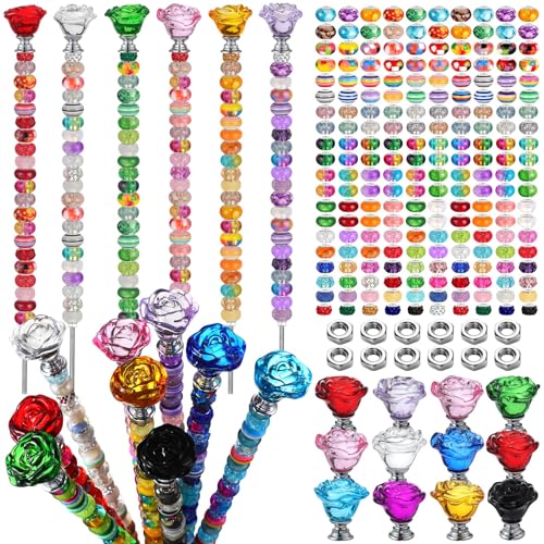 Tigeen 236 Pcs Garden Stake DIY Fairy Wand Plant Stake, Rose Flower - style: Rose Flower