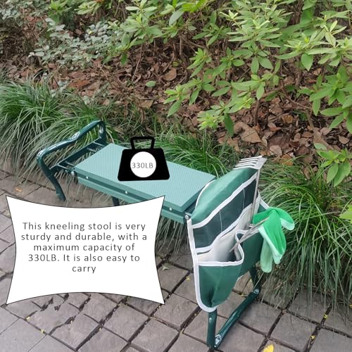 Garden Kneeler and Seat with Large Tool Pouch & Storage Bag