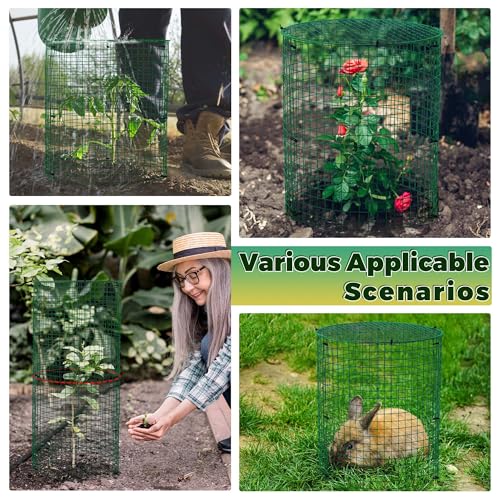 Hiboom 6 Pack Garden Plant Protectors from Animals with Stakes, 16 * 13 in