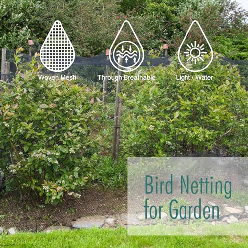 Bird Netting for Garden, Fetanten 7.5 x 33FT Netting for Garden Protection - size: 7.5 x 33FT