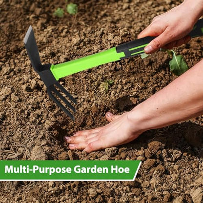 Garden Hand Hoe and Cultivator Rake for Weeding, 1.5lb