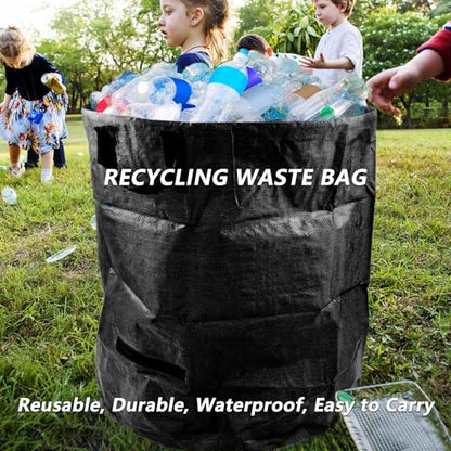 2 Pack 132 Gallon Yard Waste Bags with Handles, Reusable Leaf Bags