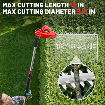 HEINPRO Cordless Pole Hedge Trimmer Compatible with Milwaukee M18 Battery