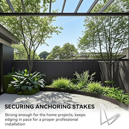 WORTH 13Pcs 8 in. Metal Landscape Edging Stakes, Silver Steel Garden Spikes - color: Silver, size: 8 Inch-13Pcs