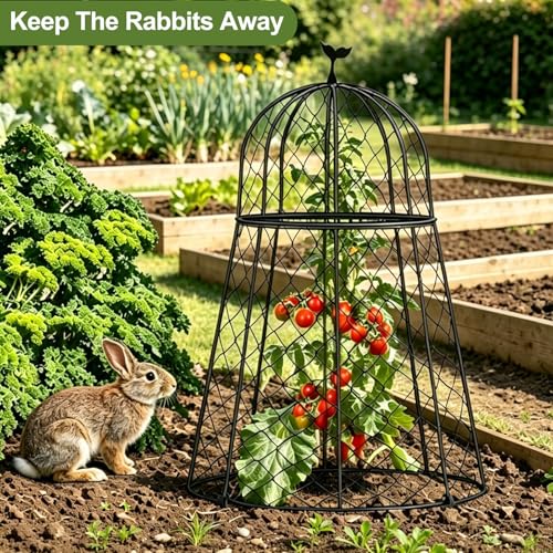 10 Packs Garden Cloches for Plants, Plant Protectors from Animals, Chicken Wire Cloche, Plant Cloche and Cage, Protection for Your Plants and Seedlings, 13" D x 20" H - Black - size: 10pcs - 20" High