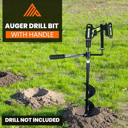 Earth Auger - 6" Wide x 32" Deep - Electric Post Hole Digger - Handles - Hole Digger for Fence Posts - style: 6" X 32"