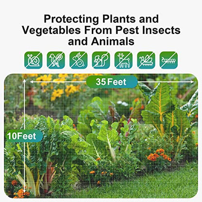 Garden Netting Bird Net 10x35Ft for Bug Protection - size: 10'x35'