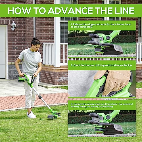 Greenworks 24V 12-Inch Cordless String Trimmer/Edger (Gen 2), Battery and Charger Not Included - style: 12" Gen 2 (Bare Tool)