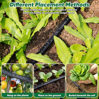 Drip Hose 50FT With Drip Irrigation System, Linkable Soaker Hoses