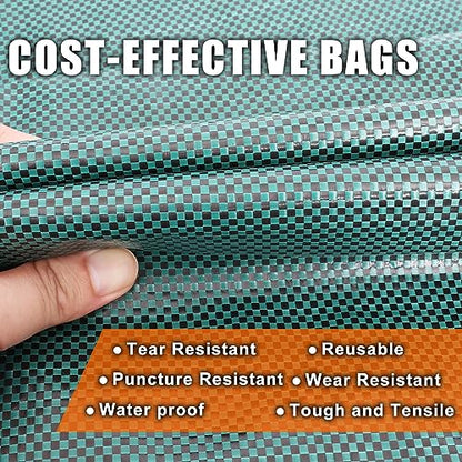 3 Pack 72 Gallon Leaf Bags Reusable with Dustpan Bag - color: Green-40&72 Gallons