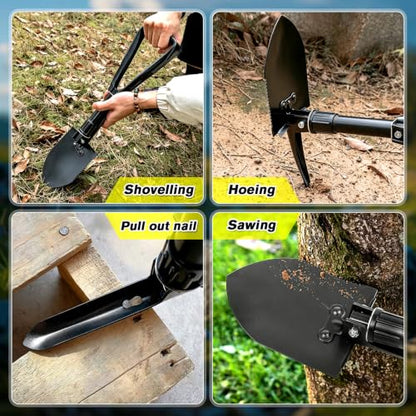 Folding Shovel, 18.5'' Lightweight Camping Shovel - color: Black, size: 18'' Medium