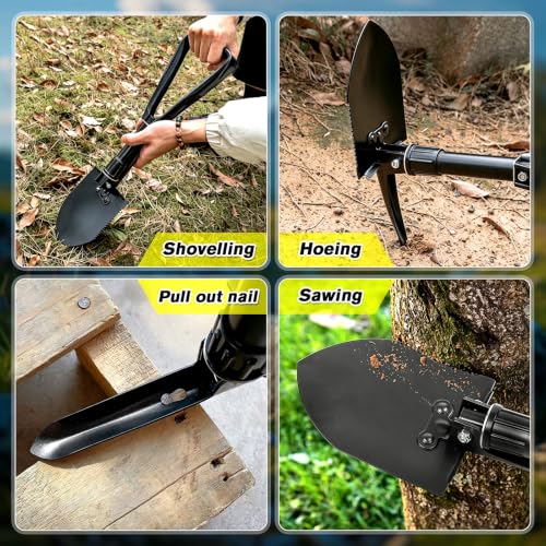 Folding Shovel, 18.5'' Lightweight Camping Shovel - color: Black, size: 18'' Medium