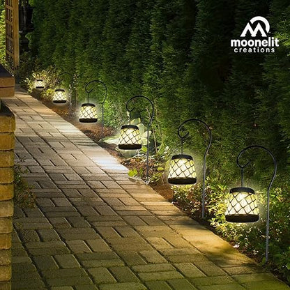 MCSSLNT Solar LED Stake Lantern with Shepherd Hook, Waterproof Solar-Powered Lighting, Decor for Gardens, Pathways & Patios - style: Lantern With Shepherd Hook