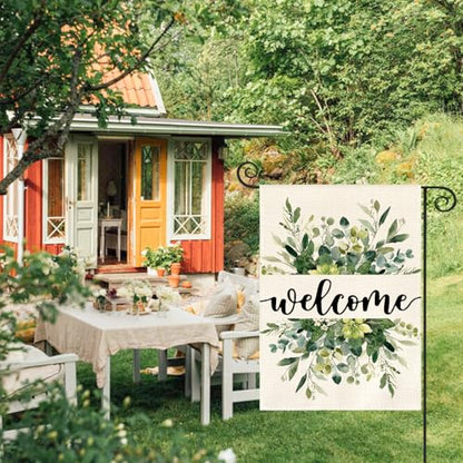 AVOIN colorlife Spring Summer Floral Welcome Garden Flag Outside 12x18 Inch - size: Garden Size-12 x 18"