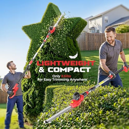 Ecarke Pole Hedge Trimmer Compatible with Milwuakee 18V (Tool Only) - color: Red