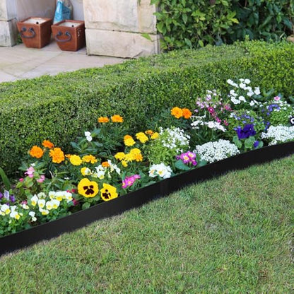 33ft.10 Pack Metal Edging for Landscaping, 40" × 4.5" Garden Edging - color: Black, size: 4.5 Inch