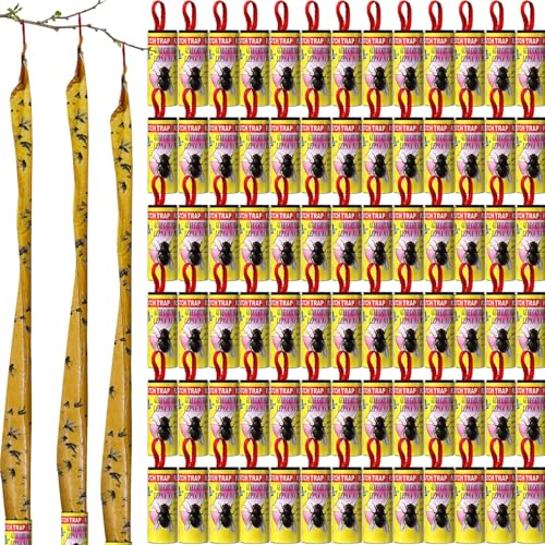 Qualirey 80 Pack Fly Strips Sticky Hanging Indoor Outdoor,Yellow - color: Yellow