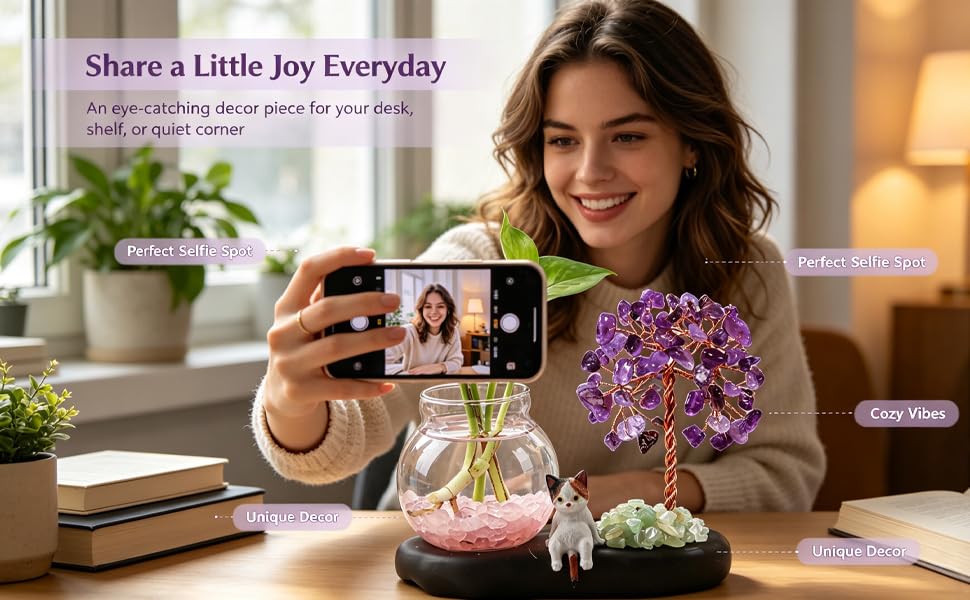 Mini Plant Propagation Station, Amethyst Tree Hydroponic Glass Vase - color: Amethyst