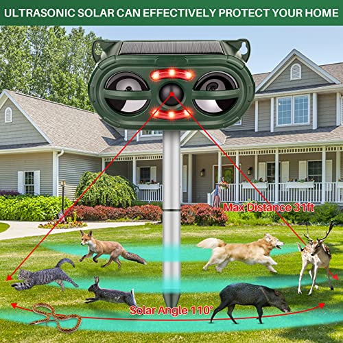 Solar Deer Repellent Devices with Motion Sensor, Ultrasonic Sound and LED