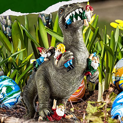 SOWSUN 10.7" Garden Gnomes Statue Dinosaur Outdoor Decor Gifts for Women - size: 10.7" Dinosaur