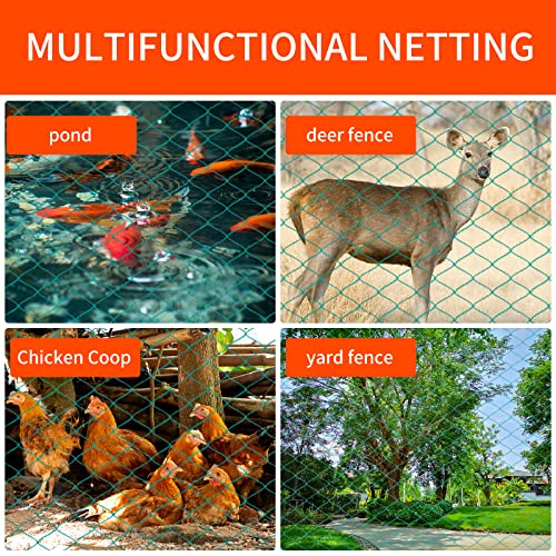 Bird Netting 25'x50' with 1" Square Mesh Bird Net Garden Netting for Chicken Coop, Aviary, Deer Fence, Fruit Tree - size: 25*50ft