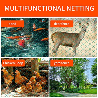 Bird Netting 25'x50' with 1" Square Mesh Bird Net Garden Netting for Chicken Coop, Aviary, Deer Fence, Fruit Tree - size: 25*50ft