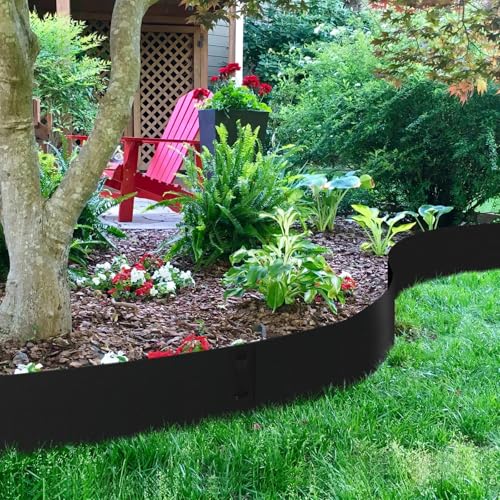 6 Pack Metal Edging for Landscaping, 41" L × 9" H Garden Edging - color: Black, size: 9.4 Inch