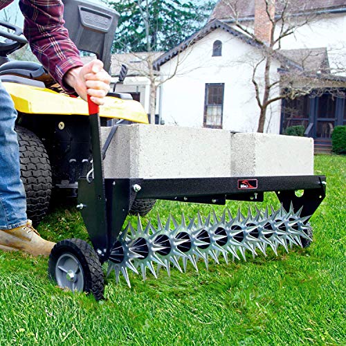 Brinly SAT2-40BH-P Tow Behind Spike Aerator with Transport Wheels, 40" - Carbon - color: Carbon