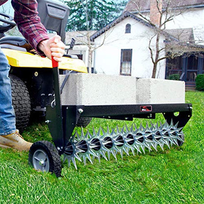 Brinly SAT2-40BH-P Tow Behind Spike Aerator with Transport Wheels, 40" - Carbon - color: Carbon