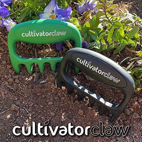 Bear Paws Cultivator Claw - Ergonomic Gardening Tools - Hand Held Garden Tool - Hand Rake - Strong Nylon Weeder - Manual Weeding, Aerating, Cultivating… - color: black