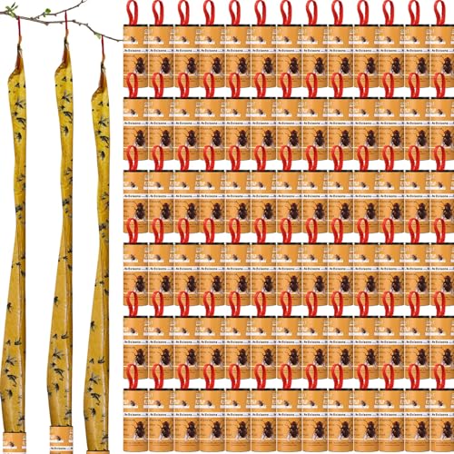Qualirey 80 Pack Fly Strips Sticky Hanging Indoor Outdoor,Orange - color: Orange