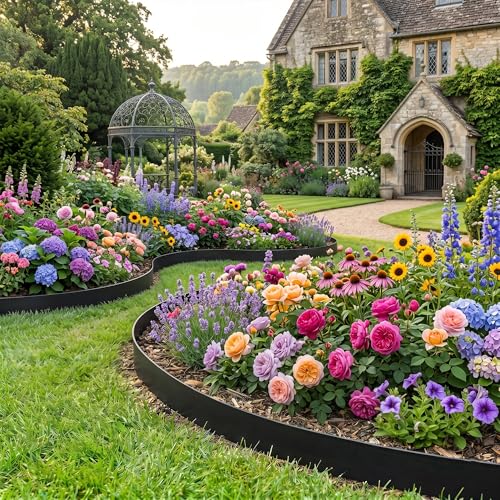 4" x 33FT Plastic Landscape Edging Border with 30 Spikes for Garden