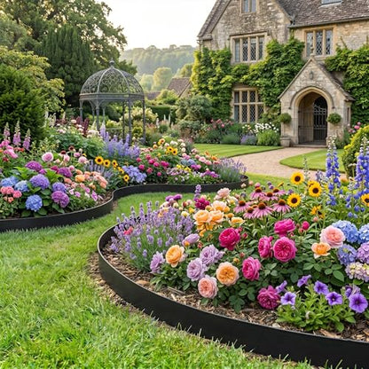 4" x 33FT Plastic Landscape Edging Border with 30 Spikes for Garden
