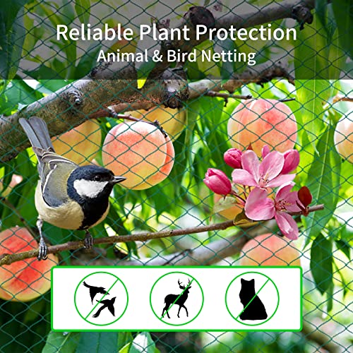 Bird Netting 25'x50' with 1" Square Mesh Bird Net Garden Netting for Chicken Coop, Aviary, Deer Fence, Fruit Tree - size: 25*50ft