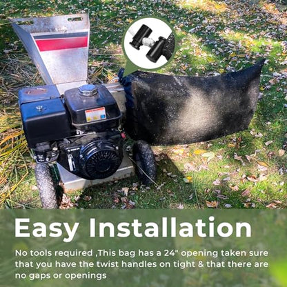 Universal 24" x 48" Wood Chipper Bag, Leaf Mulcher Shredder Bag