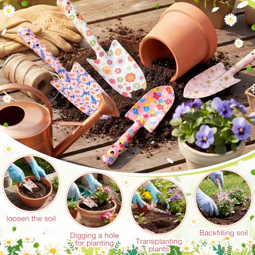 12 Pcs Floral Garden Shovels Bulk Gardening Gift, Pink Daisy - style: Pink Daisy