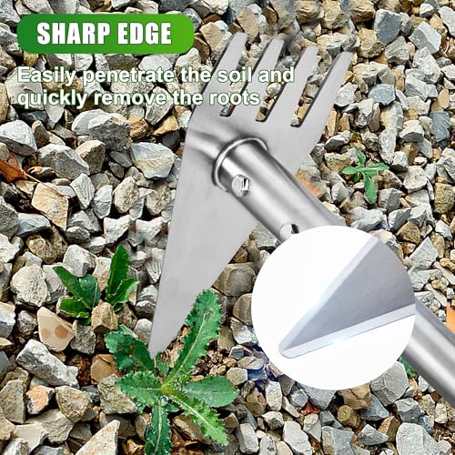 BARAYSTUS 2‑in‑1 Garden Hoe & Weed Rake with Long Handle for Weeding