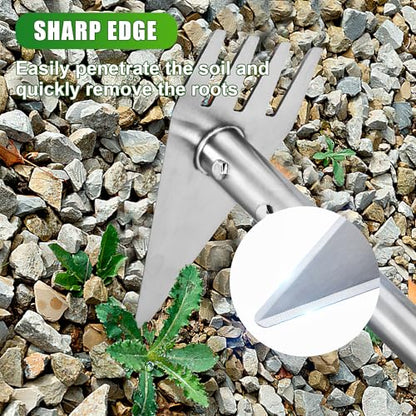 BARAYSTUS 2‑in‑1 Garden Hoe & Weed Rake with Long Handle for Weeding