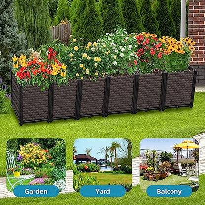 Large Planters for Outdoor Plants 20" Tall Planter Box, 94.4"L x 15.7"W - size: 94.4"(l) X 15.7"(w) X 19.7"(h)